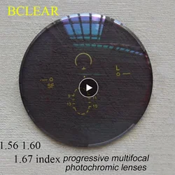 BCLEAR Chameleon Freeform Multi Focal Progressive Photochromic Sun Lens for Myopia and Presbyopia Reading Glasses Comfortable