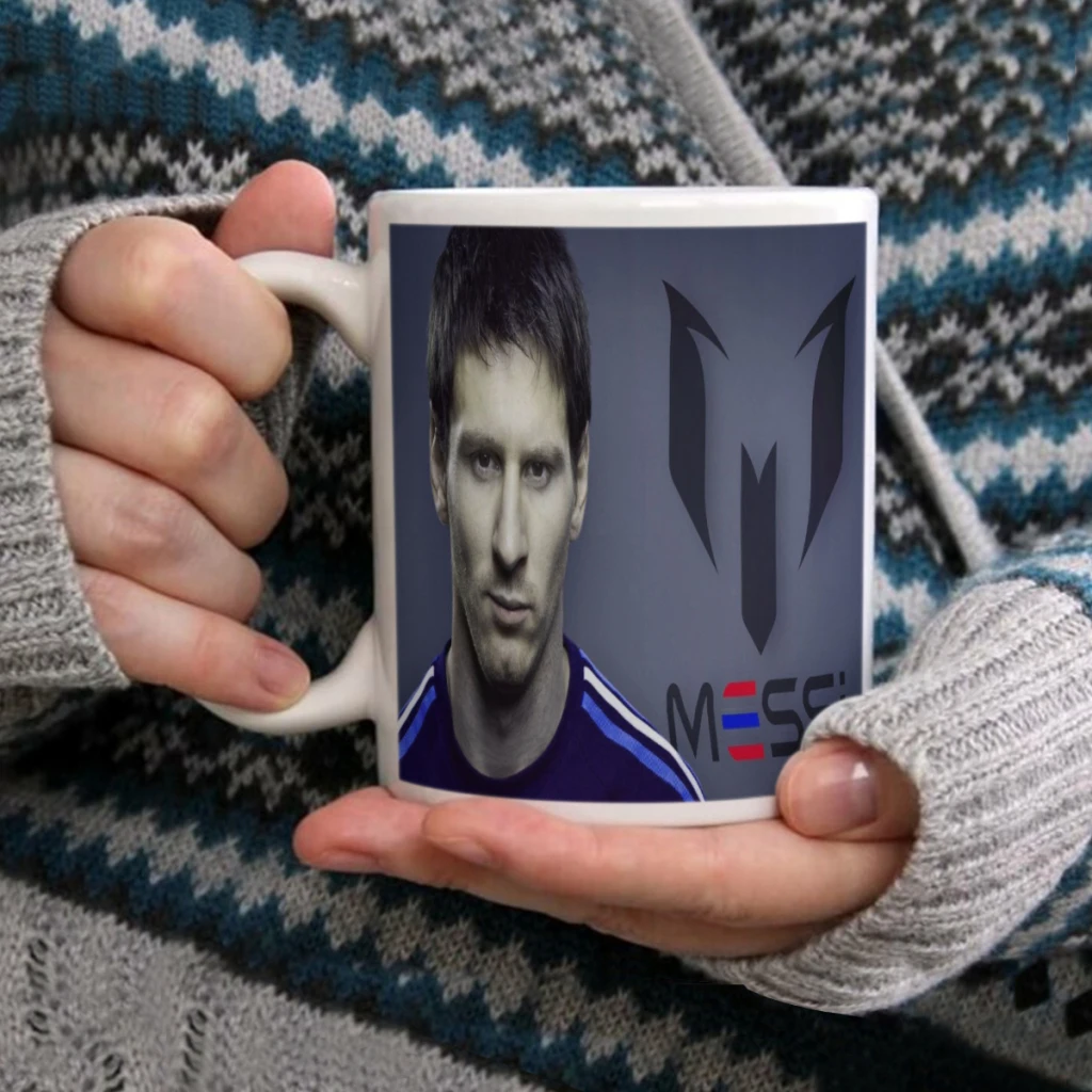 M-Messi Football Star 11oz Ceramic Mug Perfect for Coffee Tea Double Sided Design for Unique Gift Idea