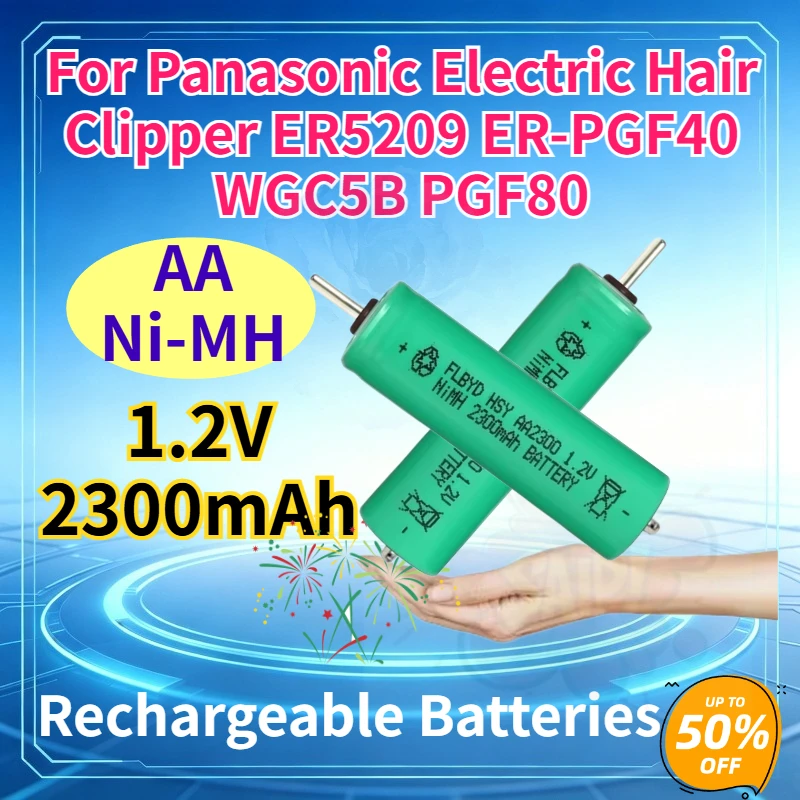 High-Quality AA 1.2V 2300mAh Ni-MH Replacement Battery for Panasonic Electric Hair Clipper ER5209 ER-PGF40 WGC5B PGF80