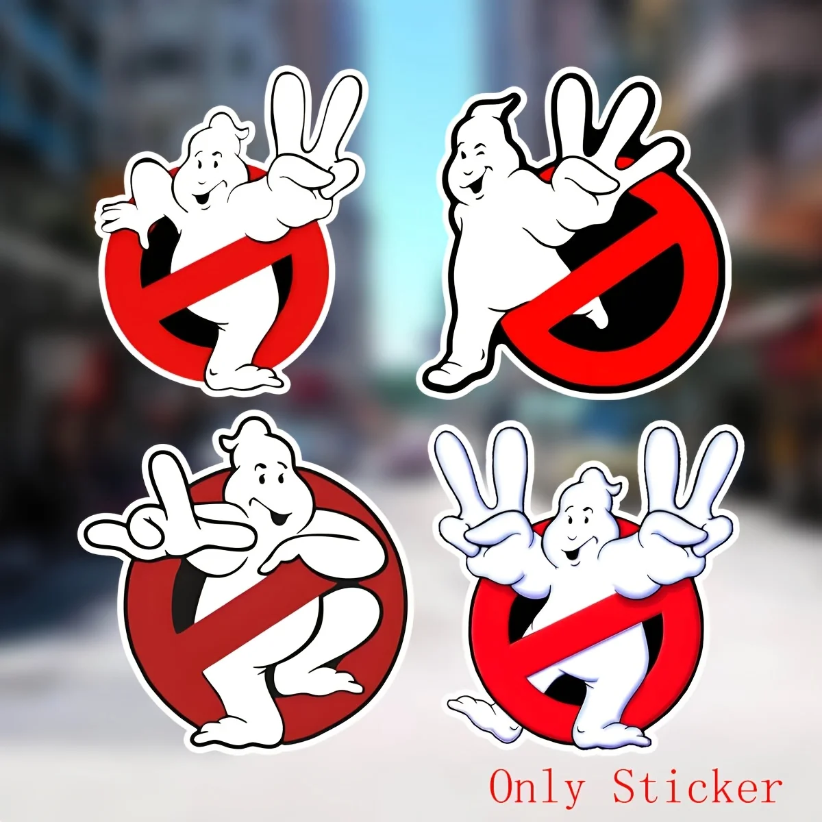 Only stickers, 4-in-1 stickers, Ghostbusters vinyl stickers for cars, helmets, motorcycles, waterproof and durable - for laptops