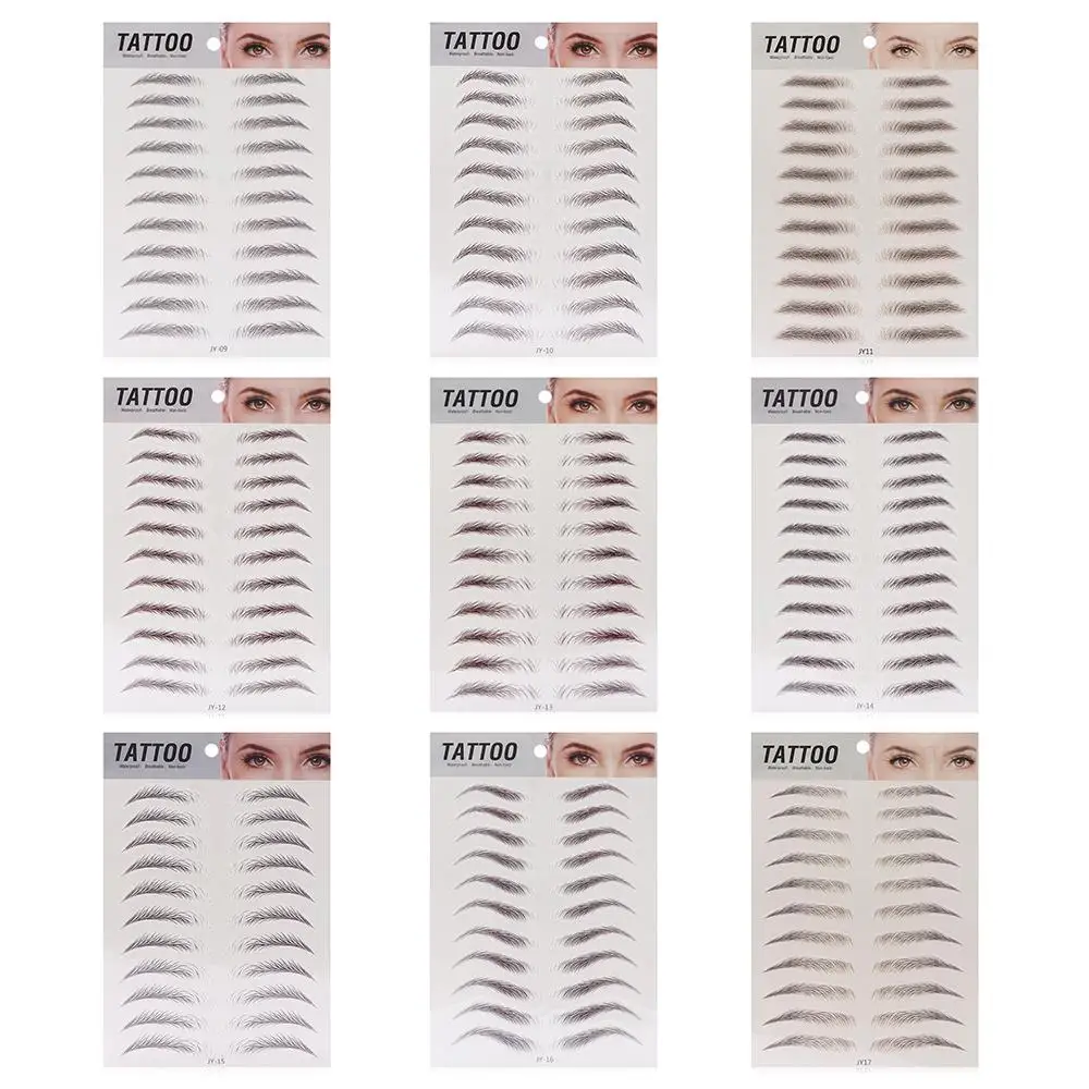Makeup Water-based Waterproof Eyebrow Tattoo Sticker Authentic False Eyebrows 6D Hair-like Eyebrow