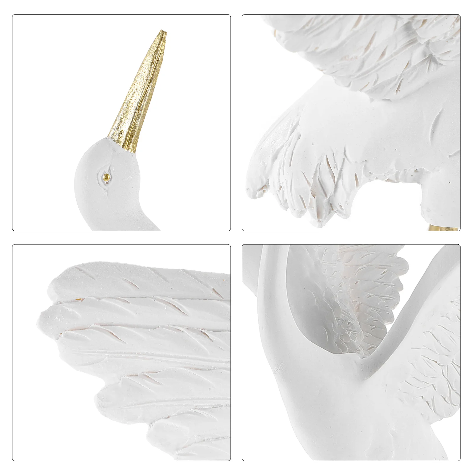 

1Pcs Household Crane Ornament Resin Craft Warm Atmosphere Decor for Study Living Room Elegant Crane Resin Crafts