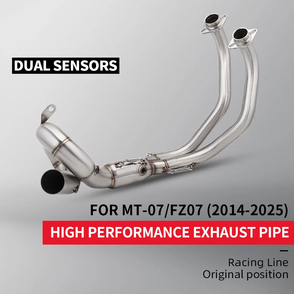 

Motorcycle Exhaust System for YZF MT07 MT-07 FZ07 Full Modified Slip-On Front Tube Link Pipe Close 51mm Diameter Escape Pipe