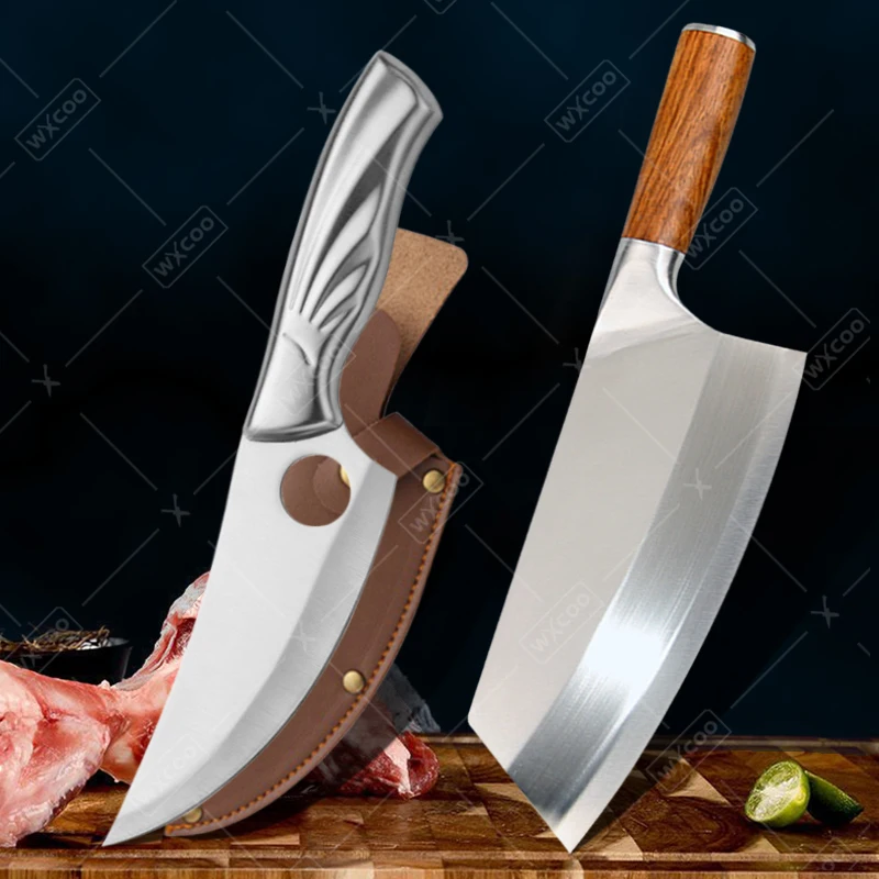 

Multifunctional Kitchen Knives Sharp Meat Cleaver Hand Forged Stainless Steel Boning Knife Fruit Paring Knife BBQ Cooking Tools