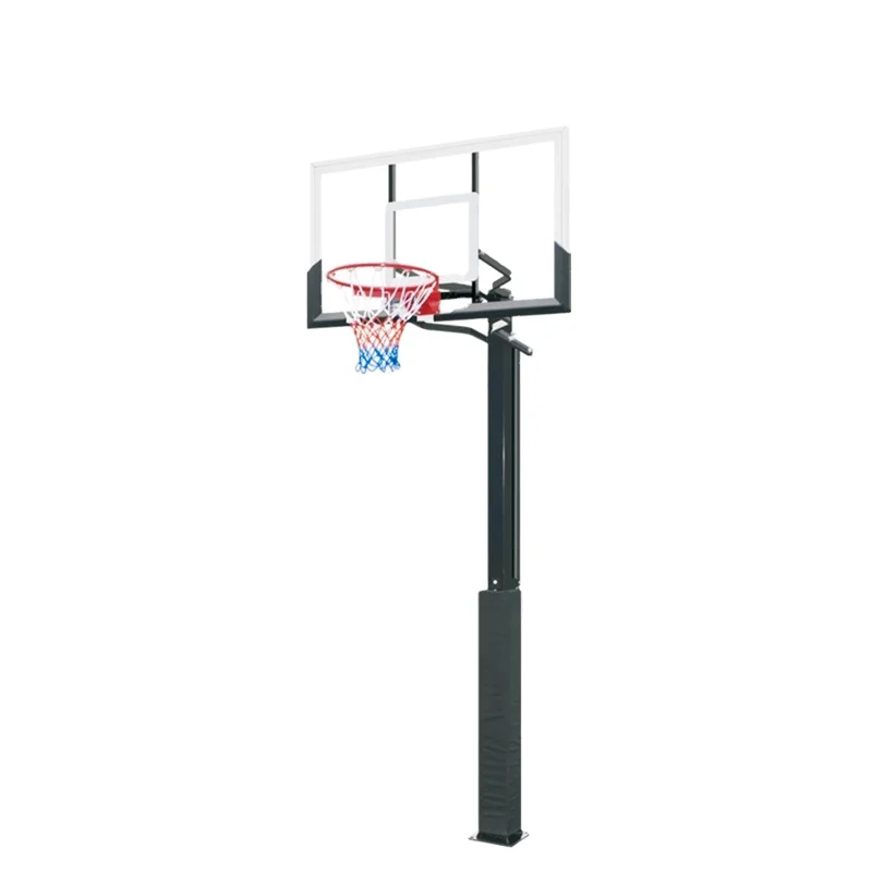 jw- In-ground Basketball Hoops with Tempered Glass Basketball Goal Backboard,Professional Adjustable Basketball Stand System！