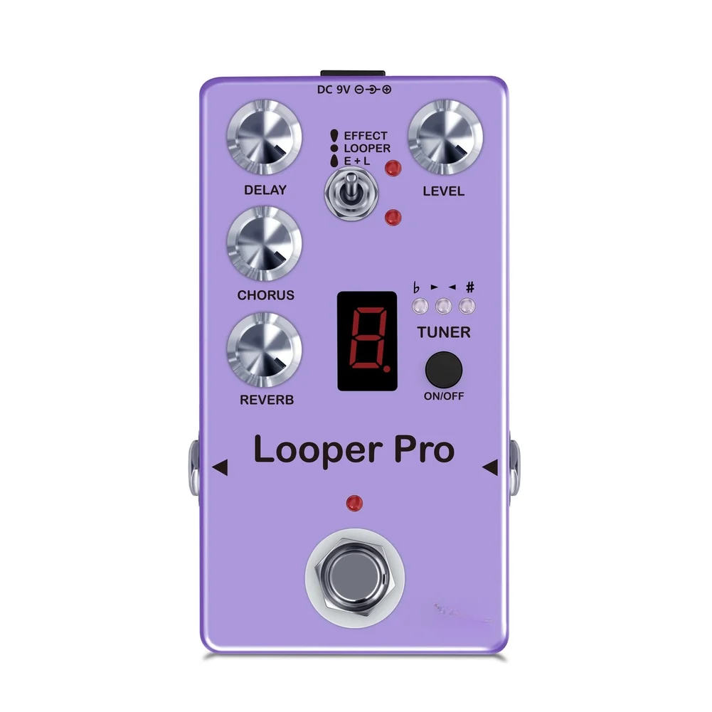 Педаль эффектов Looper Delay Chorus Tuner Reverb, разработанная для ROWIN Looper Pro, с функцией записи лупов до 45 секунд