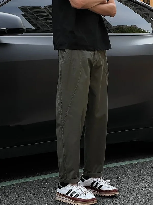 

American Sle Loose Thin Retro Casual Pants Men Summer New Trend Straight Leg Long Pants Youthful Vitali Cotton Wear Resis...