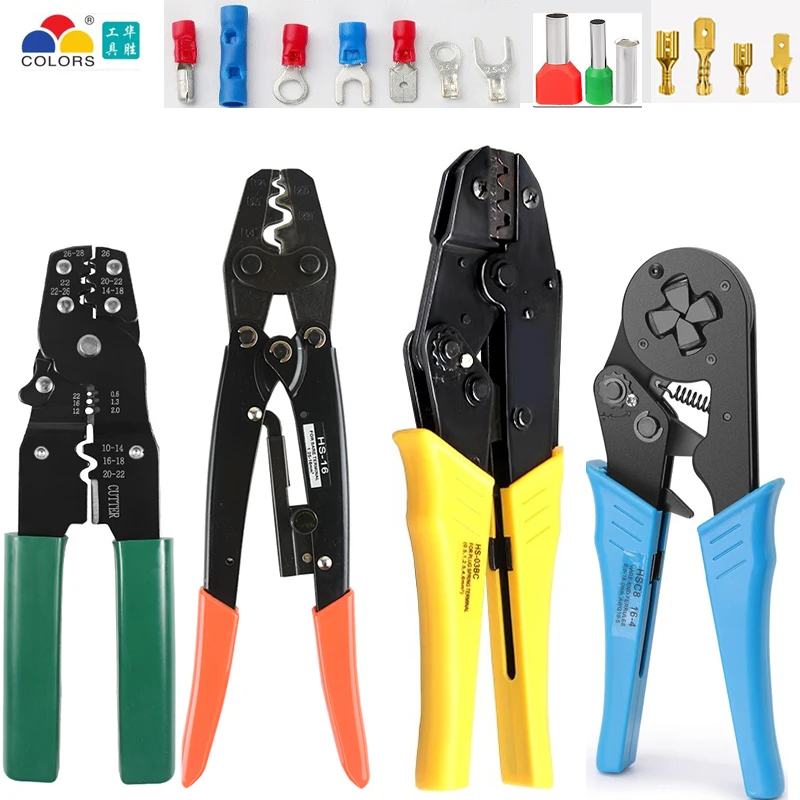

Crimping Pliers Cable Lug Crimper Tool Bare Terminal Wire Plier Cutter 0.25-2.5 4-16 Square Millimeter Cutters Cutting Hand Tool