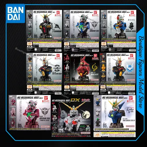 Bandai Original GUNDAM MS MECHANICAL BUST RX-93 GN-001 XVX-016 ZGMF-X20A MSN-04 XXXG-00W0 RX-0 Anime Figures Model Gift Kids Toy
