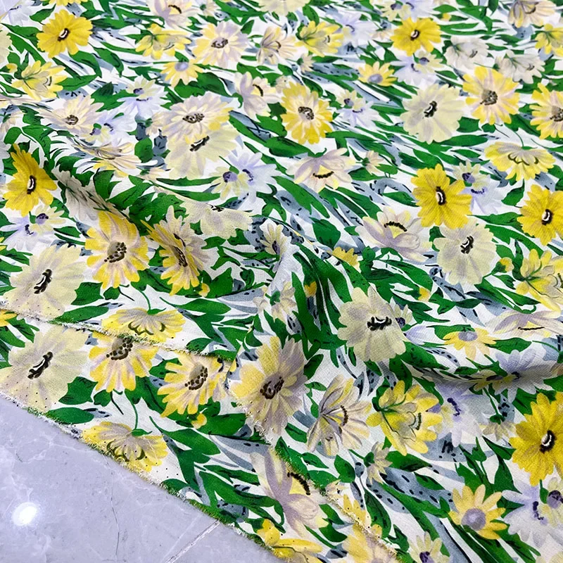 Brand Fashion Design Natural Poplin Cotton Fabric Summer Thin Perspective Polyester Chiffon Fabrics Cloth Diy Sewing Material