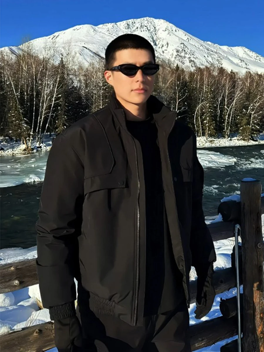 

Мужская зимняя теплая водонепроницаемая куртка-пилот из хлопка, повседневная, свободного кроя, на молнии, с длинными рукавами