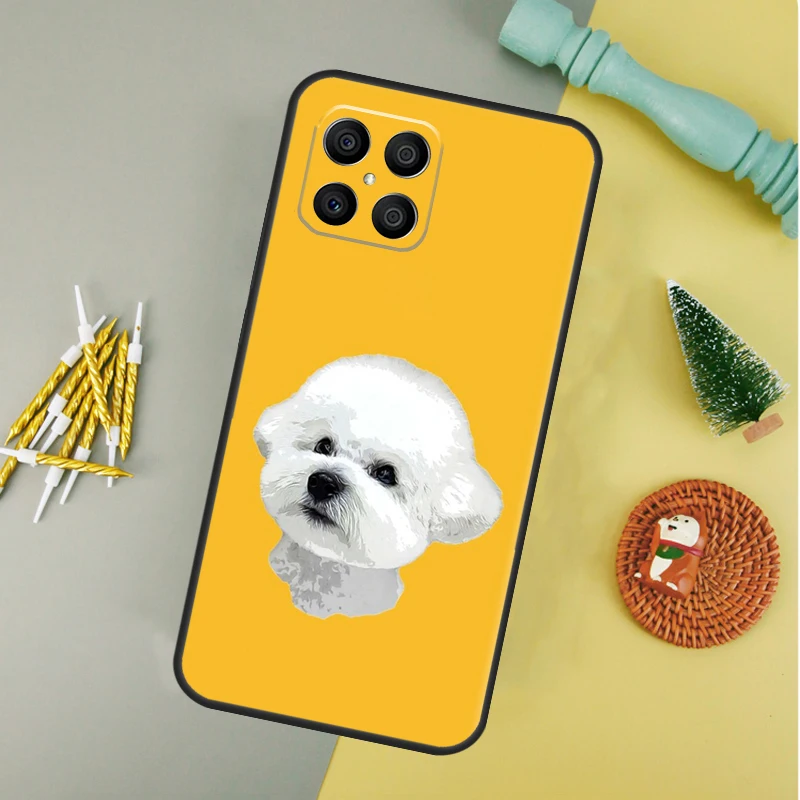 لطيف Bichon فريز الكلب جرو الكرتون غطاء ل الشرف X9b X9a X8b X8a X9 X9c 50 70 90 لايت 200 برو الشرف ماجيك 7 5 6 لايت حافظة