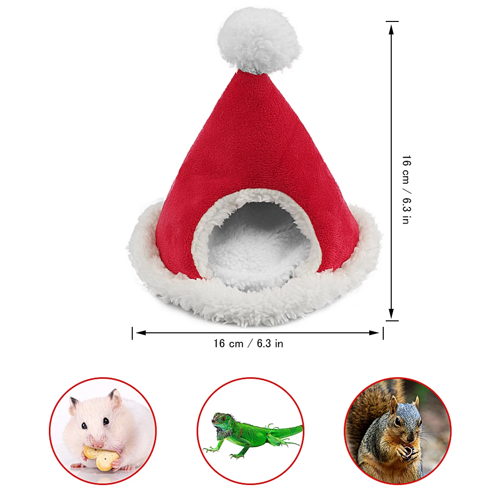 Christmas Guinea Pig Bed Fleece Small Animals Bed Hamster Mini House For Dutch Pig Sugar Glider Hedgehog