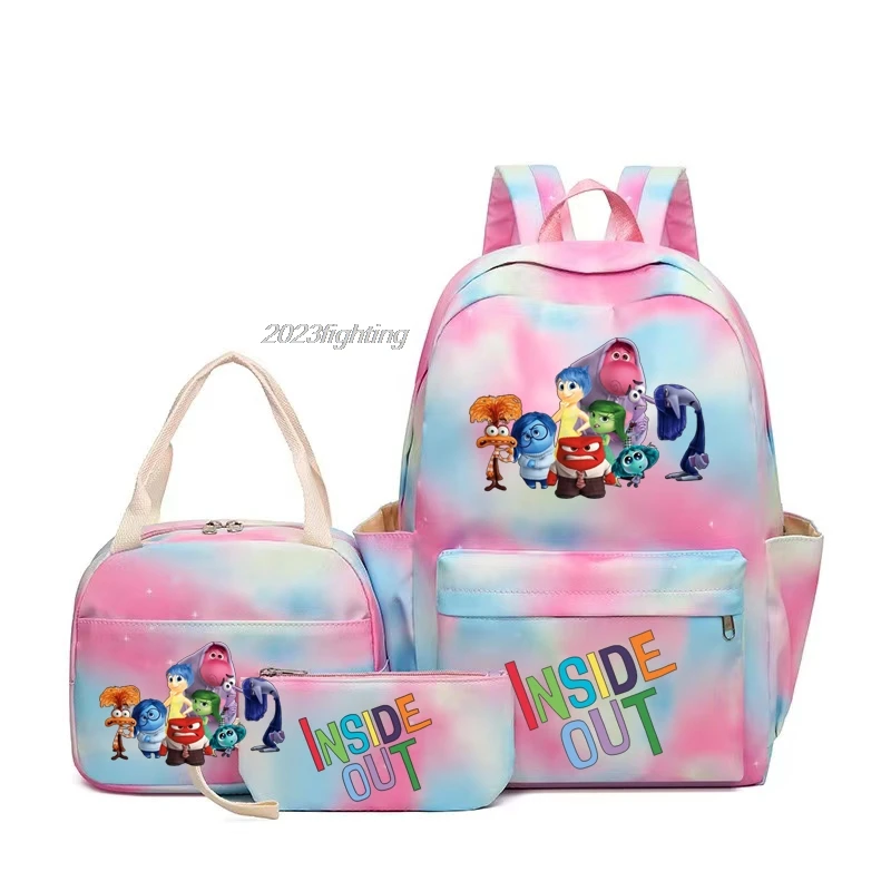 Inside out Backpack With Lunch Bags Student Back To Travel School Teenager Boys Girls School Bags Cartoon Casual Mochilas