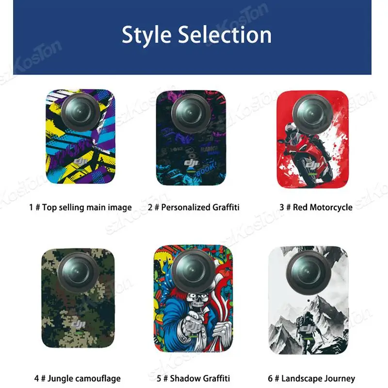 PVC Sticker For DJI Osmo 360 Full Surround Protective Decals Decoration Film For DJI OSOM 360 Sports Camera Accessories