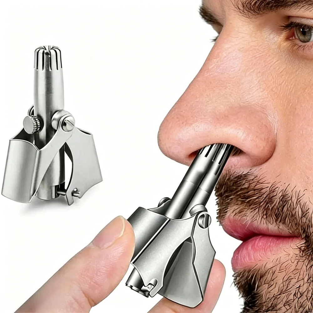 

Waterproof Stainless Steel Nose Ear Hair Trimmer, Portable Washable Grooming Clipper with Brush for Men Women Daily Use