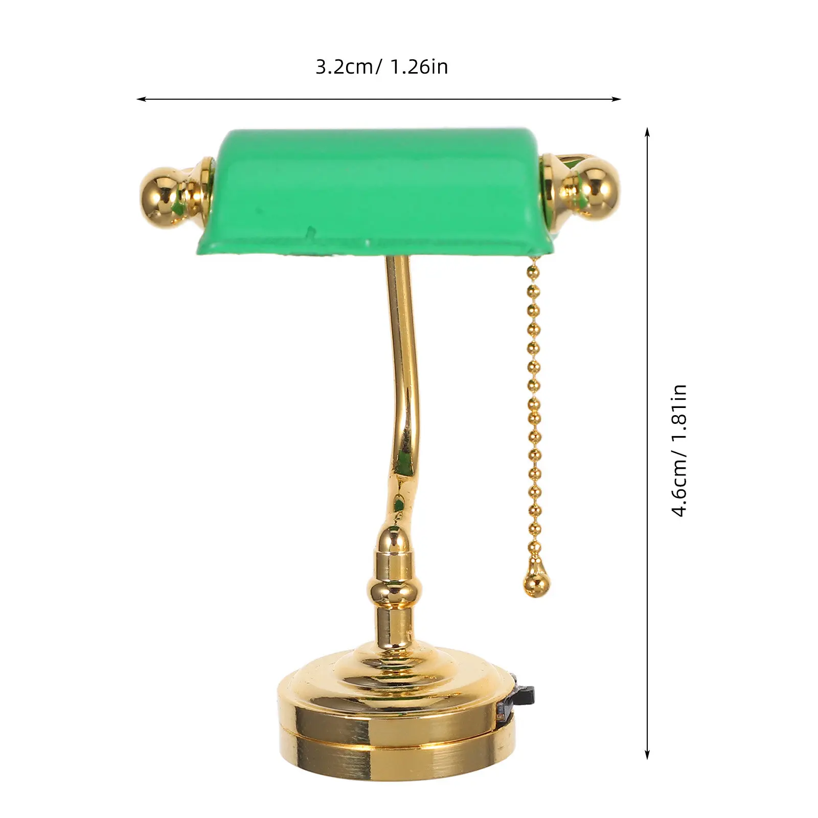 Vintage Miniature Postman Lamp Green Retro Desk Light for Dollhouse Decoration Miniature Table Lamp Collectors Accessory