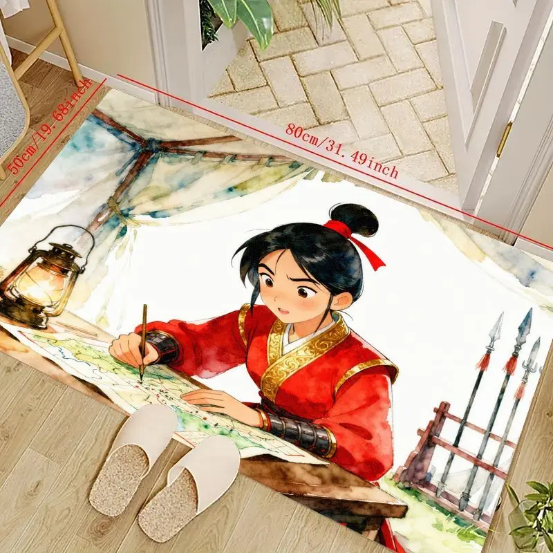 

1 шт. ковер принцессы Мулан с героями мультфильмов для гостиной, домашний декор, большой декоративный напольный коврик для детской игровой комнаты, очаровательный коврик для йоги a