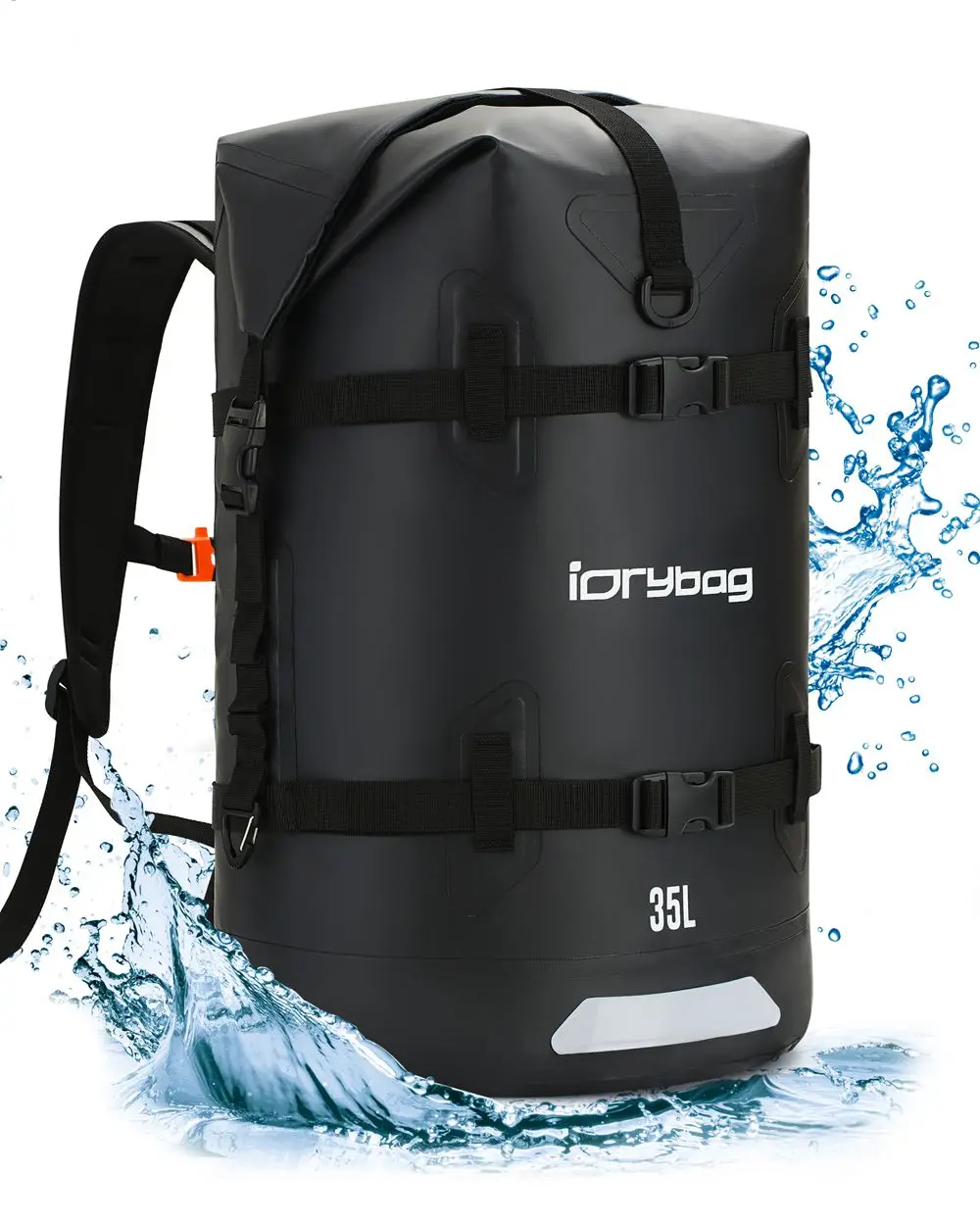 Idrybag-mochila impermeable para hombre y mujer, bolsas secas de 35L/55L, mochila reflectante para acampar, kayak, pescar y senderismo