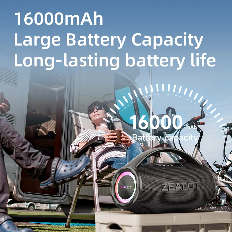 Zealot-S97M Bluetooth Speaker with Wireless Microphone, Portable Loud Party Bluetooth Speaker Full Range Drivers/Deep Bass