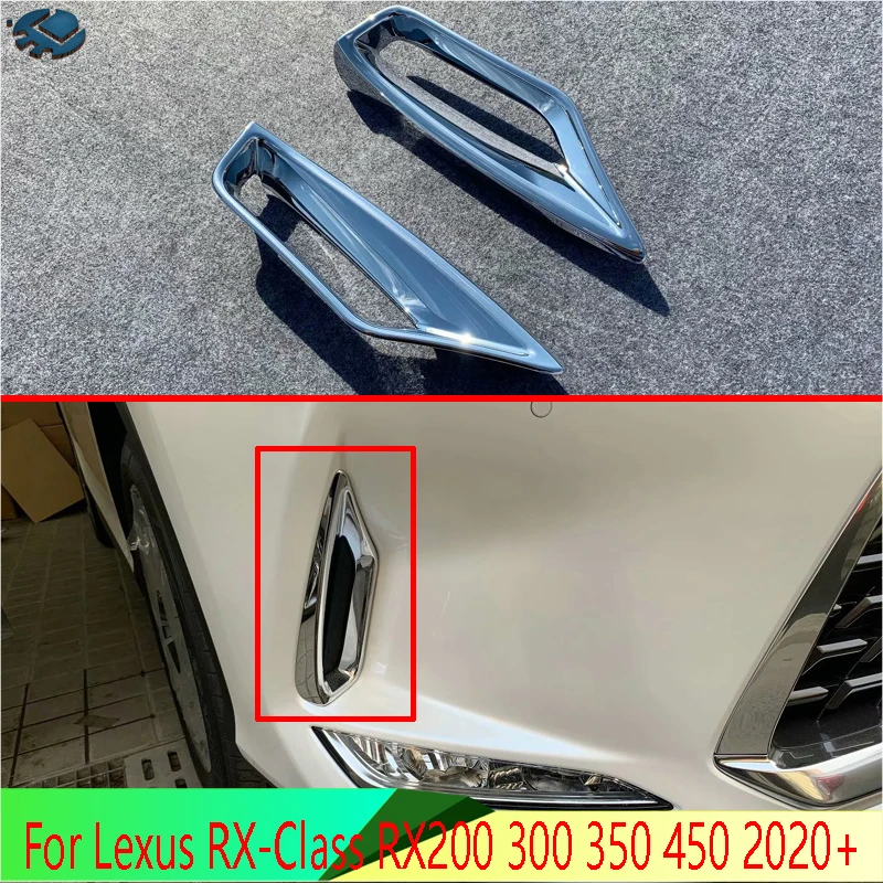 For Lexus RX-Class RX200 300 350 450 2020+ Car Accessories ABS Chrome Front Fog Light Lamp Cover Trim Molding Bezel Garnish