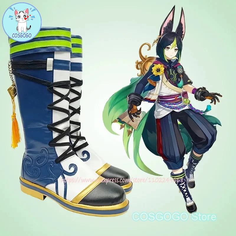 

RealCos Game Genshin Impact Tignari Обувь для косплея Tignari Мужская обувь Высокие сапоги Обувь для косплея на Хэллоуин