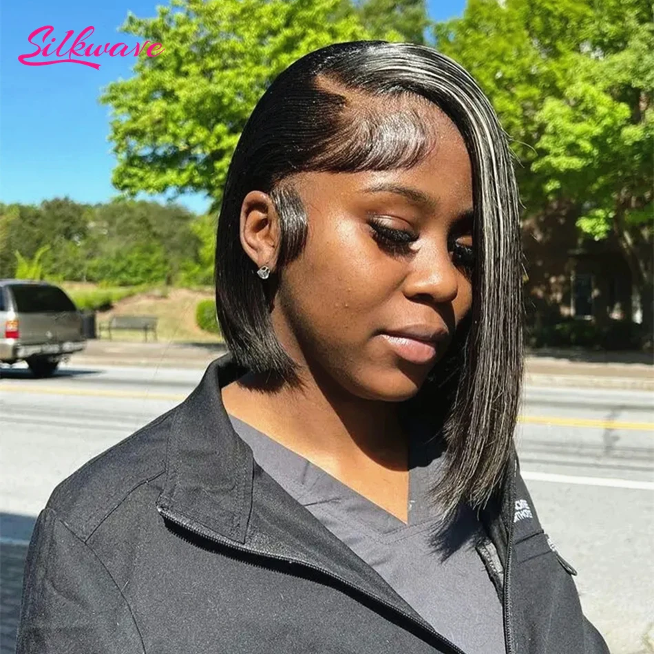 

Silkwave 13x4 Hd Straight Lace Front Wig Bob Lace Front Wigs 4x4 Closure Remy Short Bob Wig 100% Humain Hair For Black Women