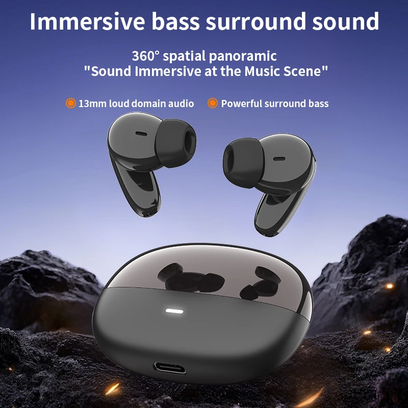 

Wireless Bluetooth Earbuds, Waterproof Noise Cancelling Headphones Hi-Fi Stereo Sound with Mic & Charging Case For iPhone Xiaomi