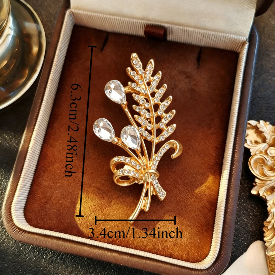 Baroque Luxury Wheat Ear Design Brooch for Men and Women, Jewelry and Accessories, Surprise Gifts for Weddings, Holidays,Parties view 4