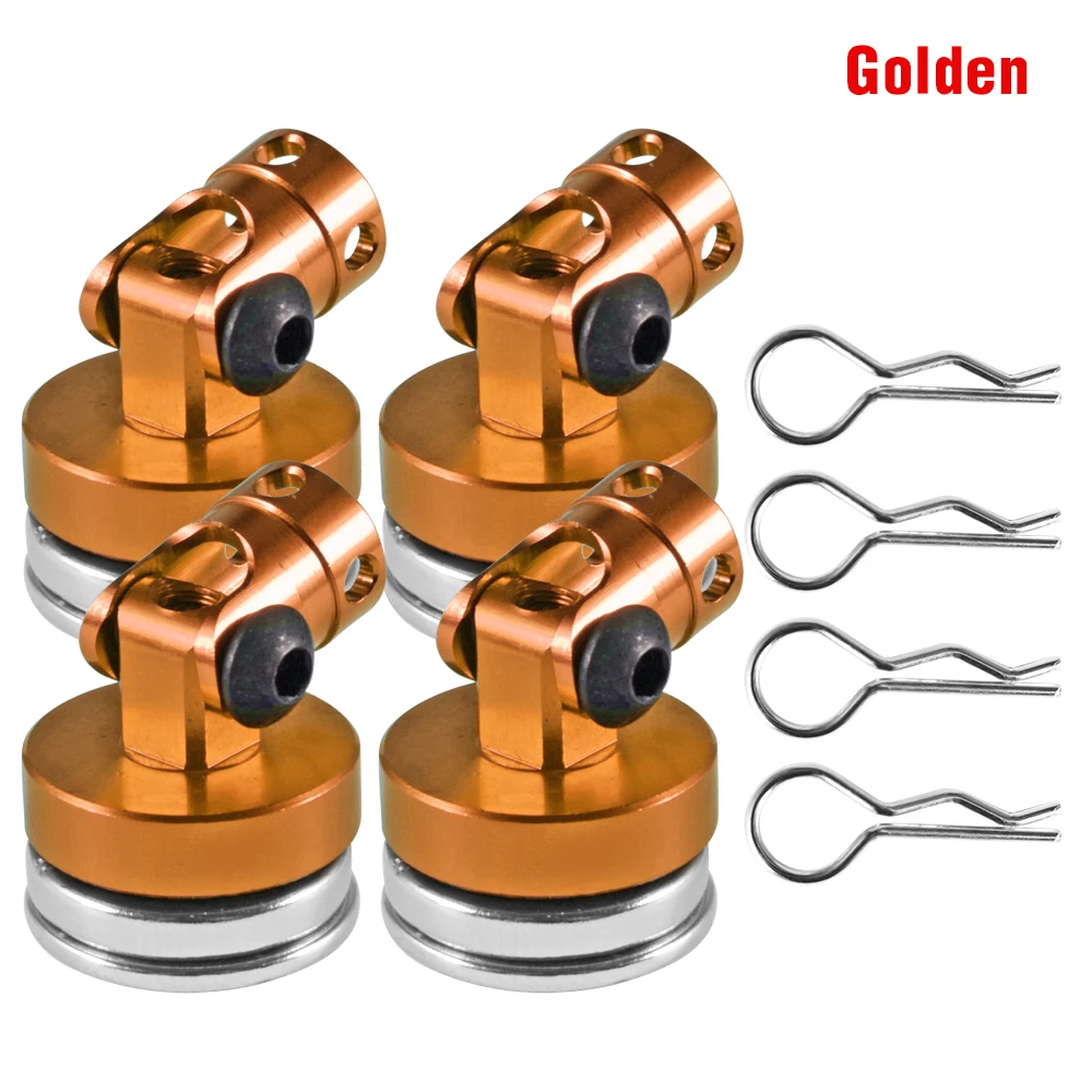 9IMOD 4 Stück RC Magnetische Karosseriepfosten Metall RC Auto Shell Mount Säule mit Clips für 1/10 Axial SCX10 Traxxas TRX4 D90 HSP Redcat