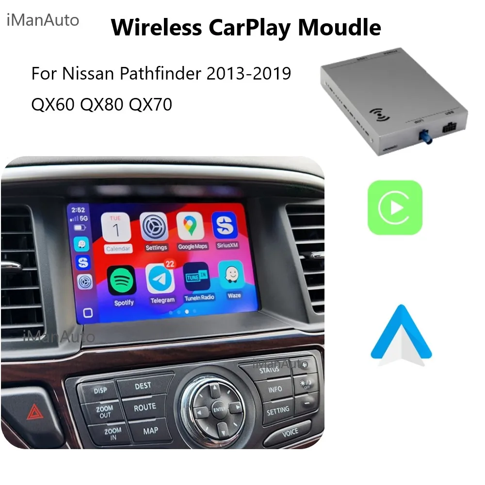 

Wireless CarPlay Module For Nissan Pathfinder 2013-2019 QX60 QX70 QX80 Android Auto Car Play