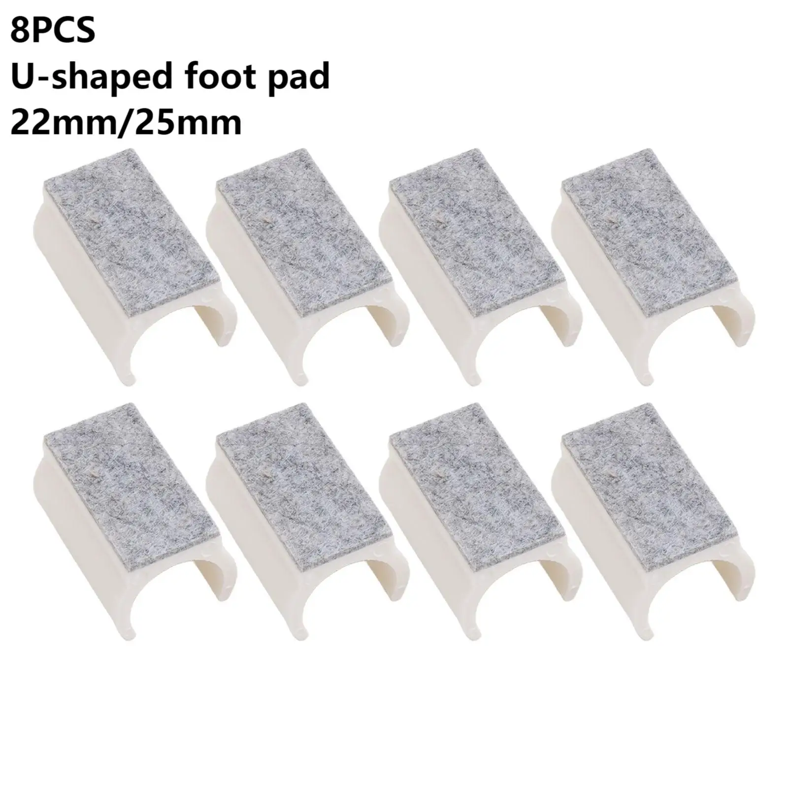 8pcs Chair Cups U-shaped Foot Pad Furniture Gliders With Pre-assembled Felt Pads 25mm U-shaped Foot Pad For Protecting Floors