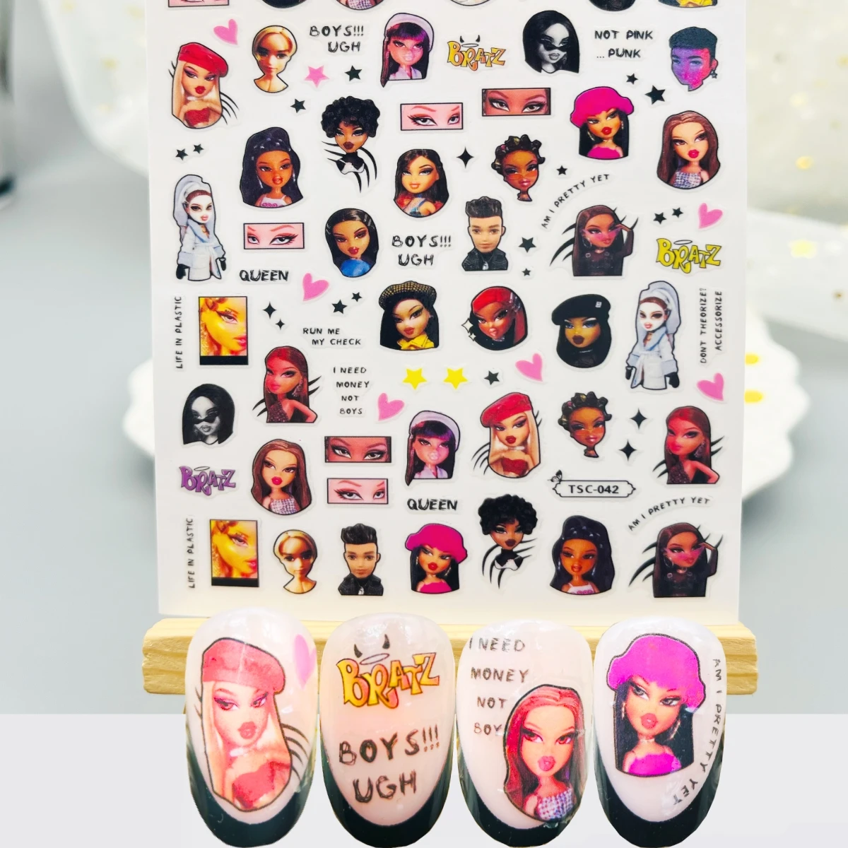 TSC-043 Più recente angolo punk DOGS 3d nail art adesivo decalcomania nail silder