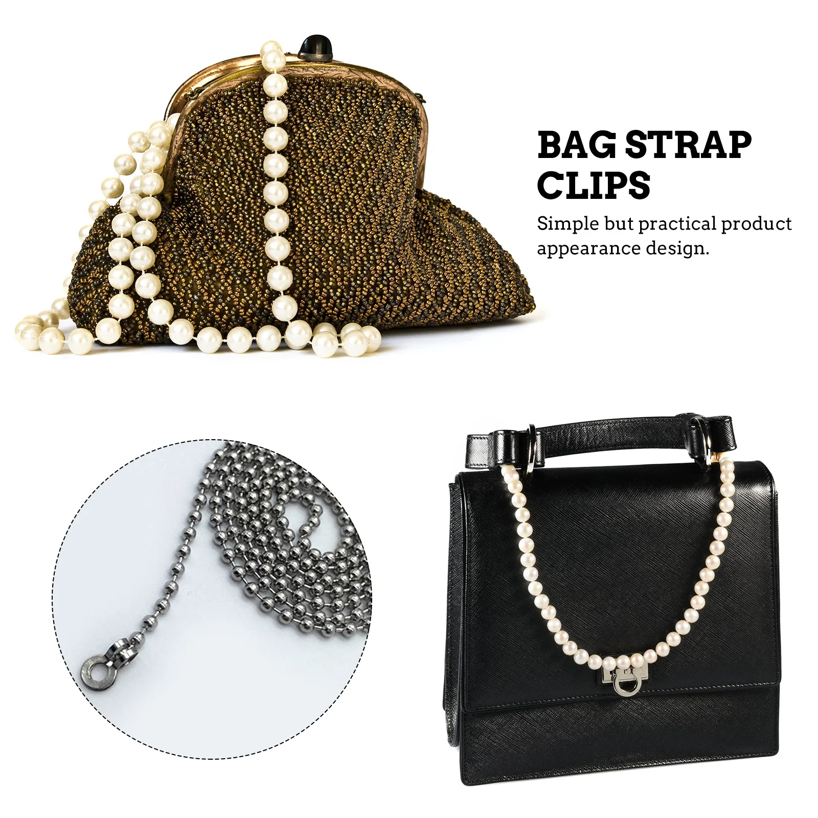 

40Pcs Bag Accessories Beaded Chain End Clamps Iron Clips Perfect for DIY Handbag Making Jewelry Fastener Strap Parts