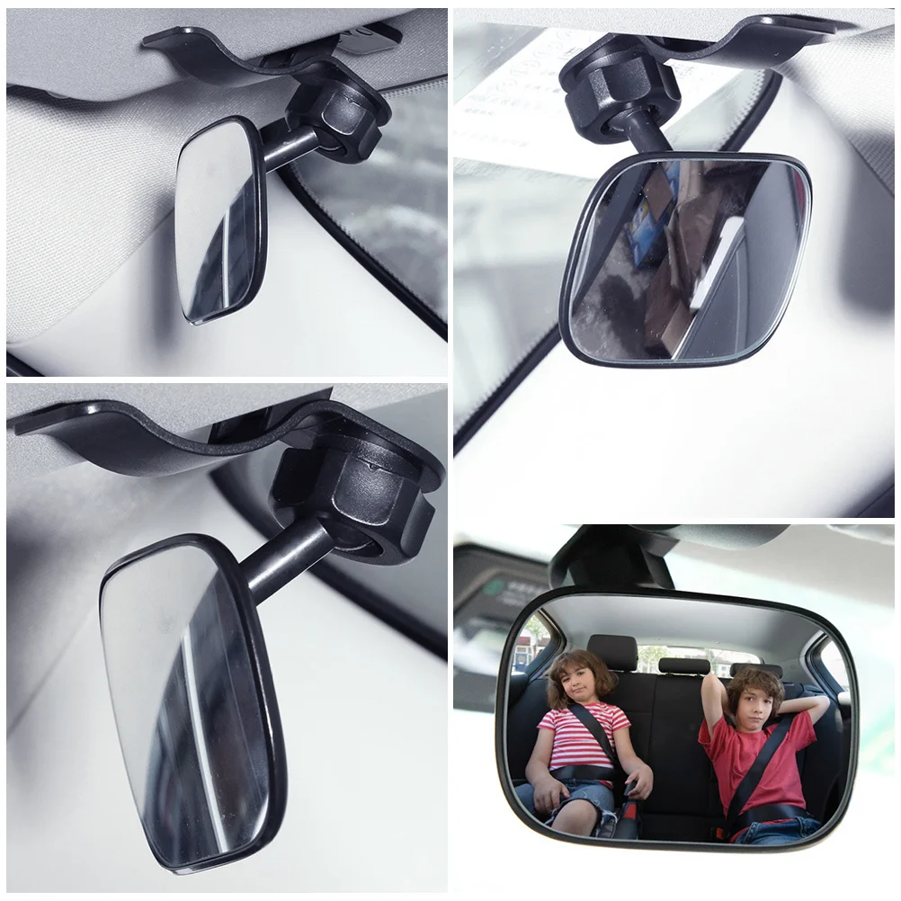 

Car Mirror Black Back Seat Observation Mirror 360 Degree Rotation for Rear Facing Universal Fit for Most