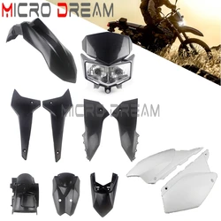 Motocross Fairing Bodywork Radiator Shroud Side Panel Plastic Front Headlight Fender For Kawasaki KLX 250 250S D-tracker X 08-19