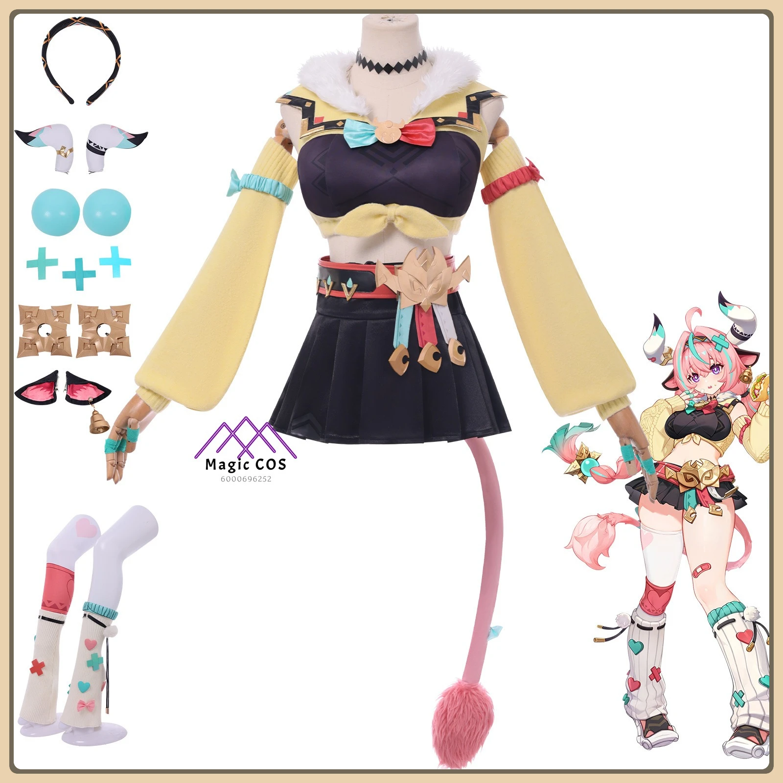 أزياء جينشين إمباكت فانيسا التأثيرية JK بدلة علوية قصيرة عالية الجودة مجموعة كاملة من ملابس الرسوم المتحركة للنساء بدلة حفلات الهالوين #1