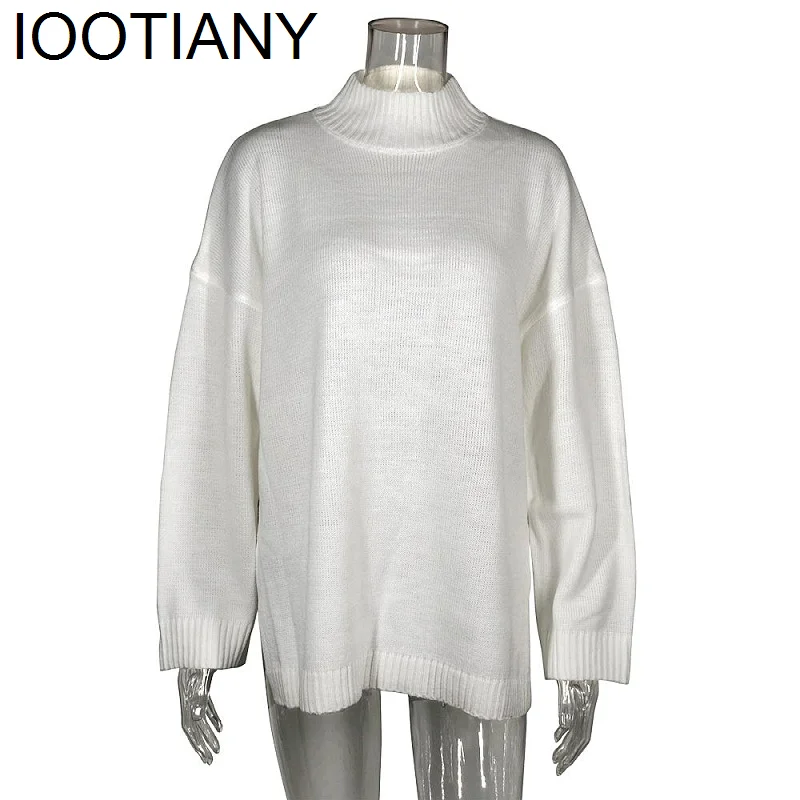 IOOTIANY Turtleneck Knit Sweater Dress Women White Long Spring 2023 Spring Autumn Winter Khaki Sexy Dresses Streetwear Jumper