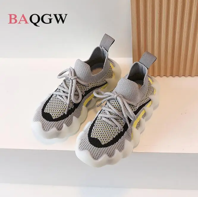 Spring Kids Soft Sneakers Girls Casual Mesh Breathable Lightweight Boys Color Block Children Non-slip Sports Shoes Streetwear