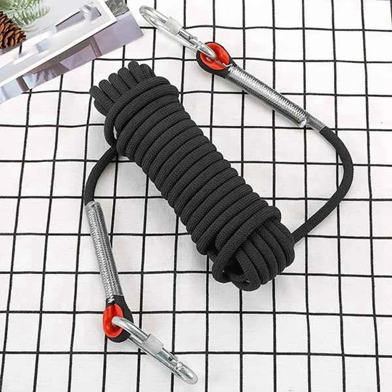 1 PCS 15M Outdoor Climbing Rope Diameter 10Mm Outdoor Hiking Accessories High Strength Rope Safety Rope Black