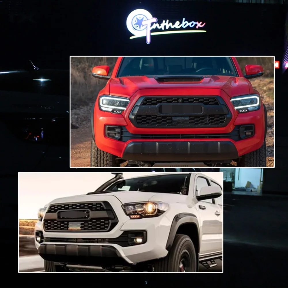 Dual-color Amber LED Front Bumper Sequential Turn Signal Lights w/ Xenon White DRL Fog Lights Kit For Toyota Tacoma 2016-2023 - view 6