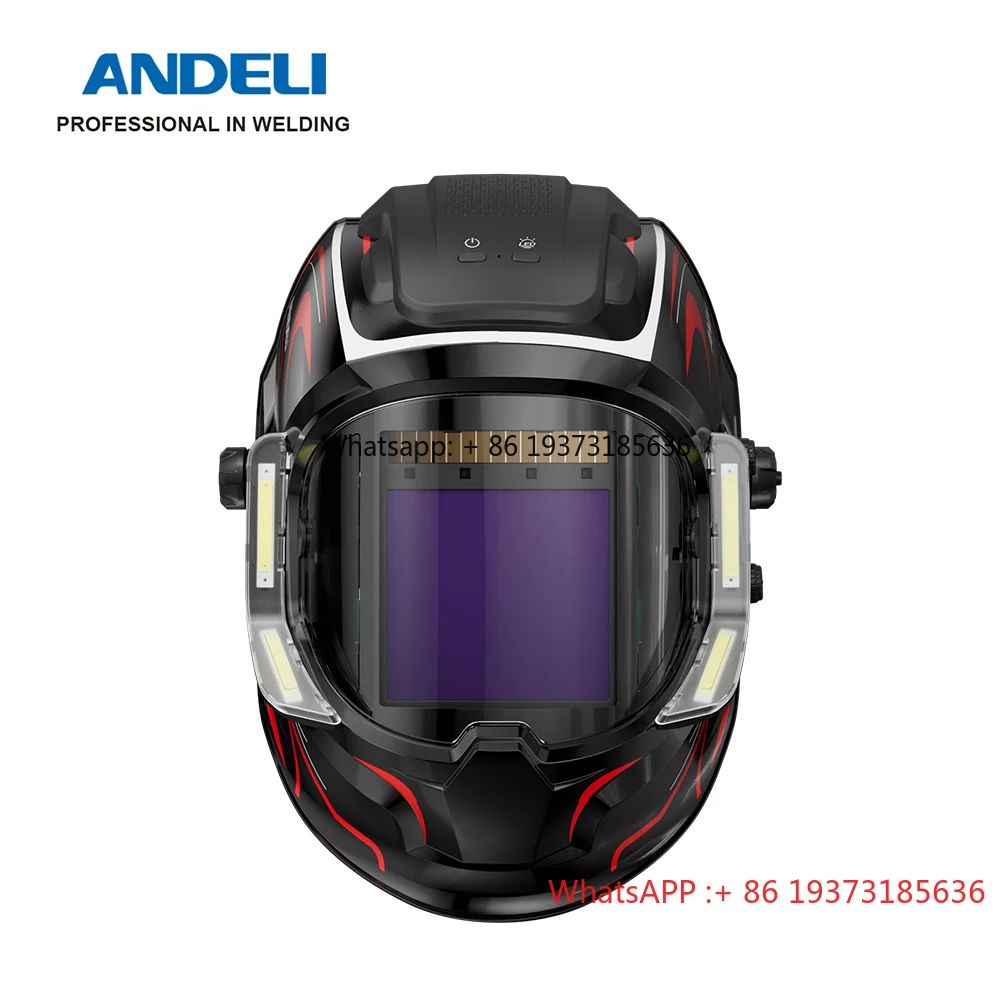 ANDELI  3.94 3.74 Inch Large View Welding Helmet  Auto Darkening Welding Helmet  with  4 LEDS  Type C Charger Hold on 4 Hours