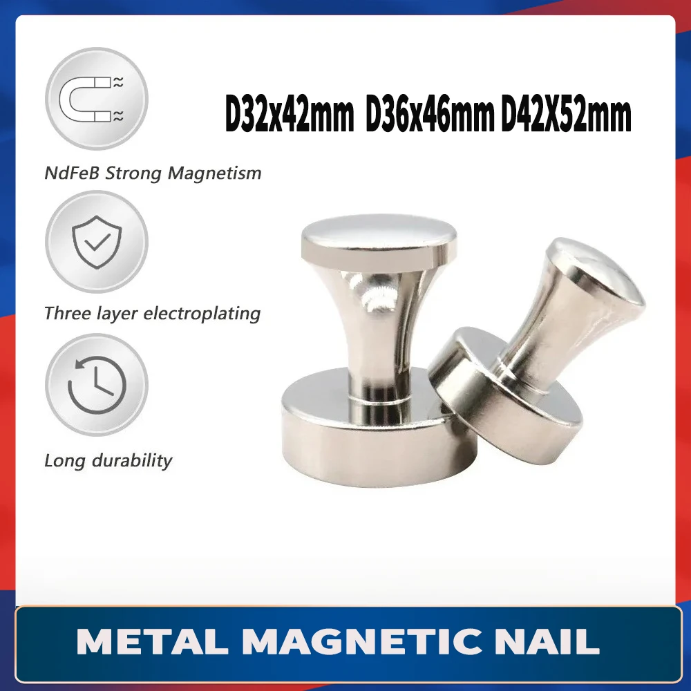 

D32*42 mm Metal Magnetic Nails D36x46 Strong Magnetic Nails Refrigerator Pastes Calligraphy And Painting Magnet Thumbtack D42x52