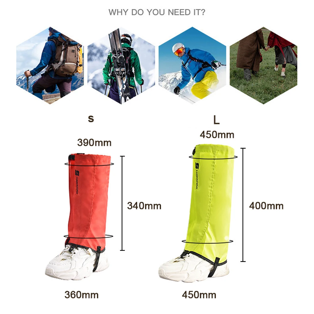 Outdoor Gaiters Sleeve Leg Protector Climbing Calf Sleeve Snowfield Desert Walking Cycling Waterproof Gaiters Sleeve