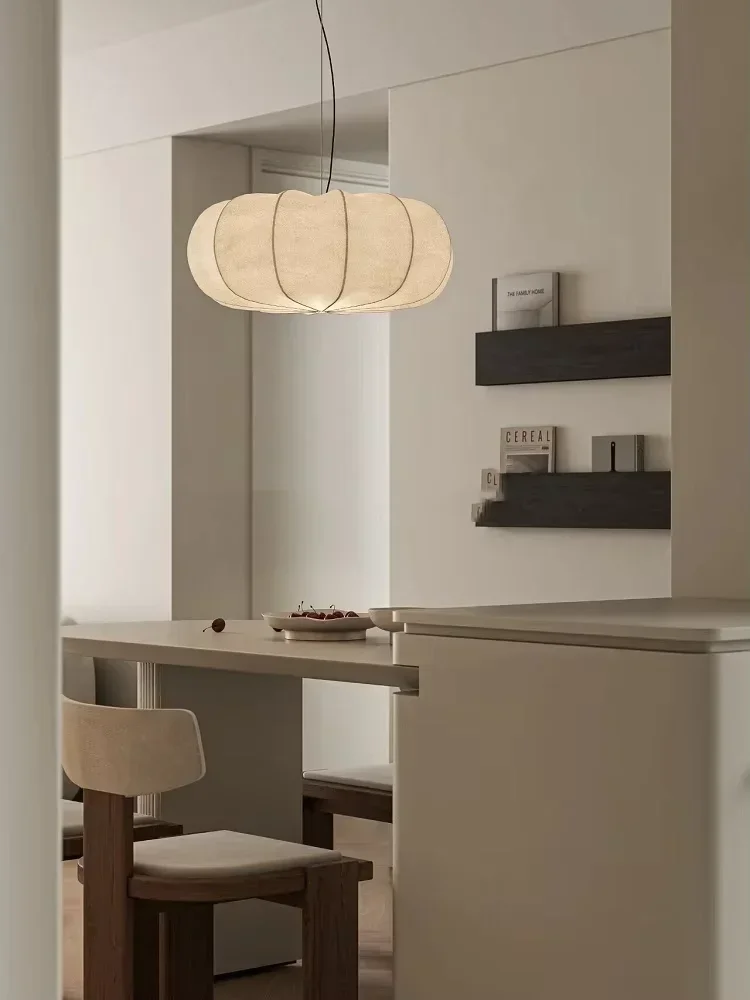 Luce Wabi Sabi dal design creativo per soggiorno, camera da letto, sala da pranzo, lampada da ufficio, lampada a sospensione in seta, luci dalla forma speciale