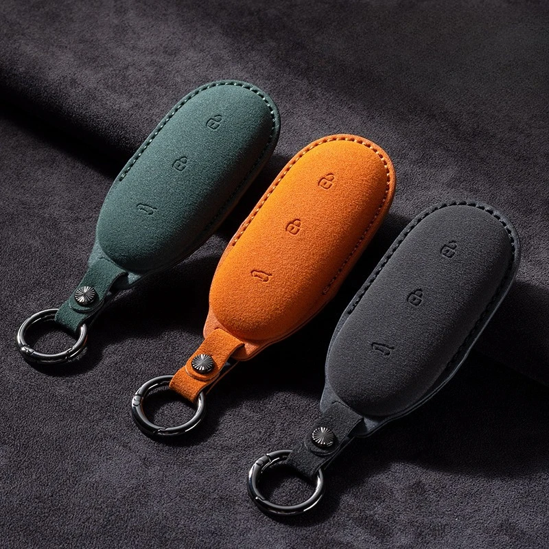 

For Li Auto Lixiang L9 MAX L8 L7 One Car Key Cover Shell Suede Leather Key Holder Key Fob Cover Protective Case Car Accessories