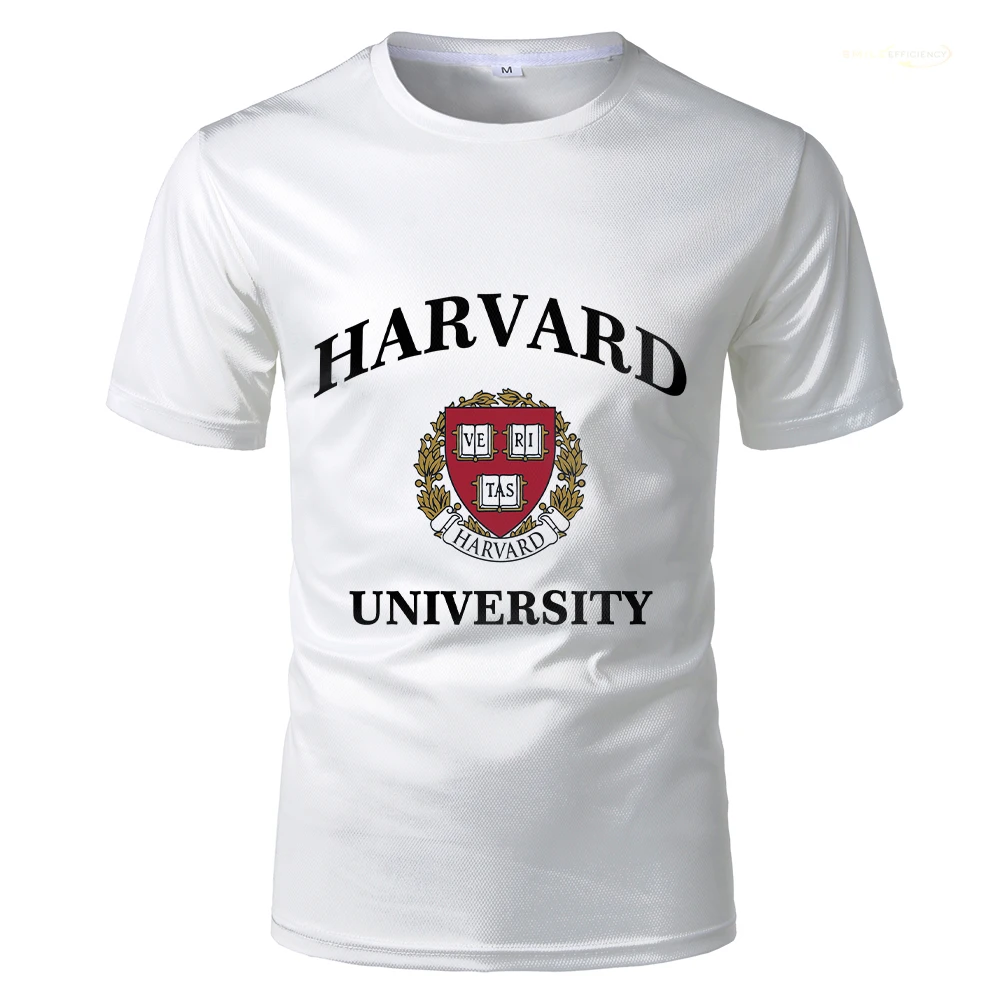 Harvard University Logo 3D Printed Men\'s T-shirt Men Designer Clothes Customized Wholesale Tops For Various Prestigious Schools