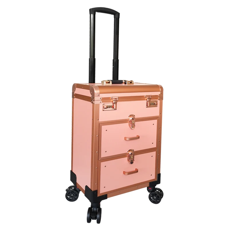 Large Capacity Professional Makeup Bag Luggage Artist  Trolley Case Travel Nail Storage Makeup Suitcase Rolling Tattoo Toolbox