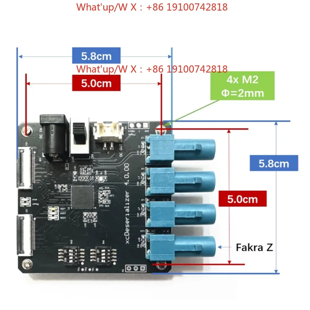 MAX96724 4-way GMSL2 unplugging board, support Jetson Orin Nano/NX RK3588 Raspberry Pi