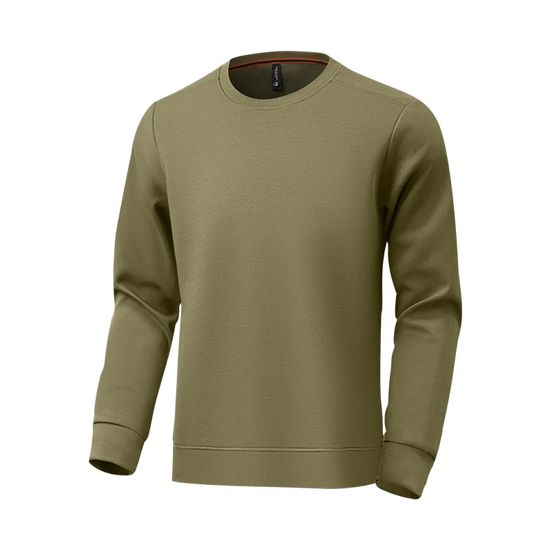 2025 Men's clothing New Autumn Men's Air Layer Round Neck Hoodie Fashionable and Versatile Middle aged Men's Wear t-shirts